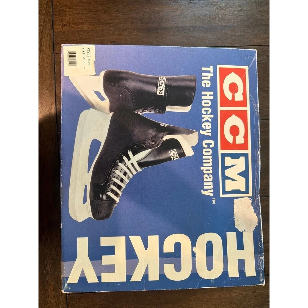 NOS Vintage 90s CCM Champion 90 Ice Hockey Skates Men's 7 New In Box Deadstock